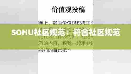 SOHU社区规范:符合社区规范