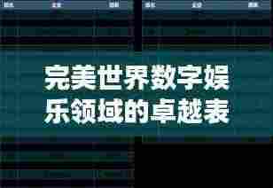 完美世界数字娱乐领域的卓越表现及行业排名揭秘