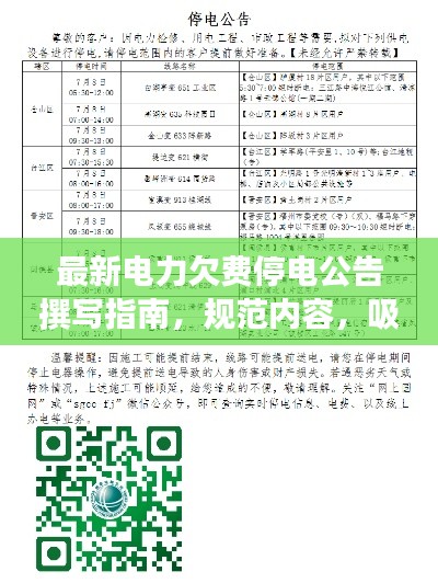 最新电力欠费停电公告撰写指南,规范内容,吸引目光,助力百度收录优化!