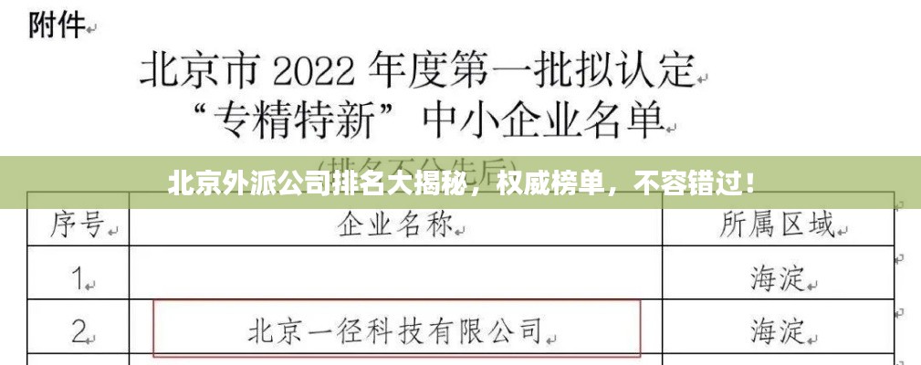 北京外派公司排名大揭秘，权威榜单，不容错过！