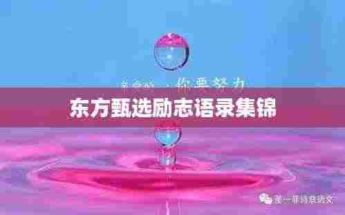东方甄选励志语录集锦