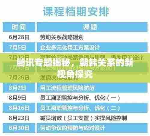 腾讯专题揭秘,朝韩关系的新视角探究