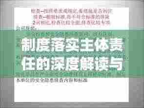 制度落实主体责任的深度解读与践行策略