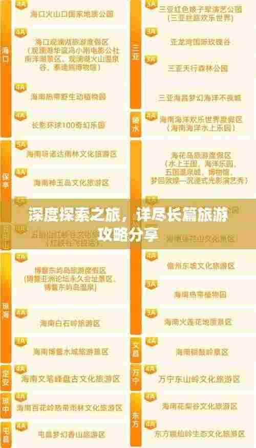 深度探索之旅,详尽长篇旅游攻略分享